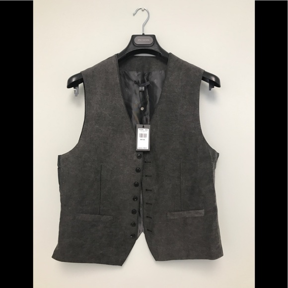 NEW w/Tags John Varvatos Cold Water Dye Vest Feels like Suede EU 50 USA 40 L - Picture 2 of 8